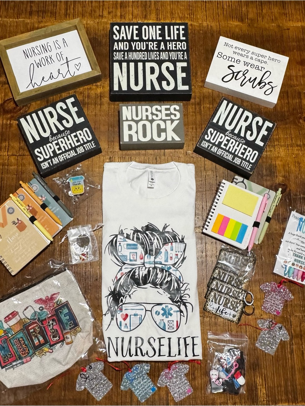 Nursing Gift Lot - Next Level sz XL Apparel White Nurse Life Graphic Tee